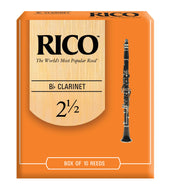 Rico Bb Clarinet Reeds, Strength 2.5, 10-pack - RCA1025
