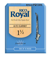Rico Royal Alto Clarinet Reeds, Strength 1.5, 10-pack - RDB1015