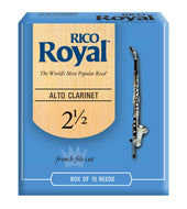 Rico Royal Alto Clarinet Reeds, Strength 2.5, 10-pack - RDB1025