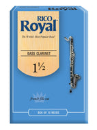 Rico Royal Bass Clarinet Reeds, Strength 1.5, 10-pack - REB1015
