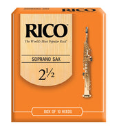 Rico Soprano Sax Reeds, Strength 2.5, 10-pack - RIA1025