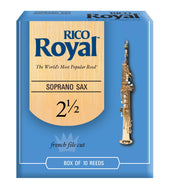 Rico Royal Soprano Sax Reeds, Strength 2.5, 10-pack - RIB1025