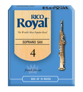 Rico Royal Soprano Sax Reeds, Strength 4.0, 10-pack - RIB1040