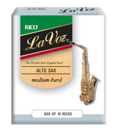 La Voz Alto Sax Reeds, Strength Medium-Hard, 10-pack - RJC10MH