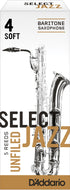 Rico Select Jazz Baritone Sax Reeds, Unfiled, Strength 4 Strength Soft, 10-pack - RRS05BSX4S