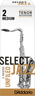 Rico Select Jazz Tenor Sax Reeds, Unfiled, Strength 2 Strength Medium, 5-pack - RRS05TSX2M