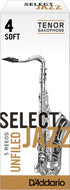Rico Select Jazz Tenor Sax Reeds, Unfiled, Strength 4 Strength Soft, 5-pack - RRS05TSX4S