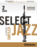 Rico Select Jazz Soprano Sax Reeds, Unfiled, Strength 2 Strength Hard, 10-pack - RRS10SSX2H