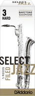 Rico Select Jazz Baritone Sax Reeds, Filed, Strength 3 Strength Hard 5-pack - RSF05BSX3H