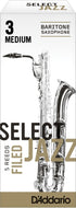 Rico Select Jazz Baritone Sax Reeds, Filed, Strength 3 Strength Medium, 5-pack - RSF05BSX3M