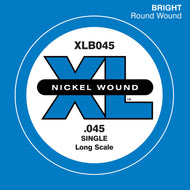 D'Addario XLB045 Nickel Wound Bass Guitar Single String, Long Scale, .045