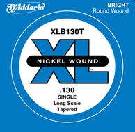 D'Addario XLB130T Nickel Wound Bass Guitar Single String, Long Scale, .130, Tapered