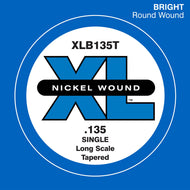 D'Addario XLB135T Nickel Wound Bass Guitar Single String, Long Scale, .135, Tapered