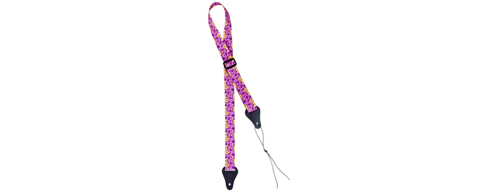 Ortega Nylon Purple Flower Uke Strap