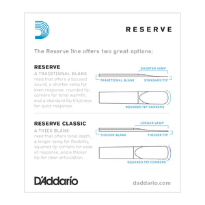 D'Addario Reserve Classic Bb Clarinet Reeds, Strength 4.0, 10-pack - DCR1040