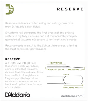 D'Addario Reserve Alto Saxophone Reeds, Strength 3.5, 10-pack - DJR1035