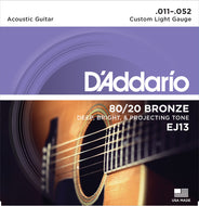 DAddario EJ13 80 20 Bronze Round Wound Acoustic Guitar Strings
