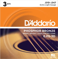 DAddario EJ15-3D Phosphor Bronze 10-47 X 3