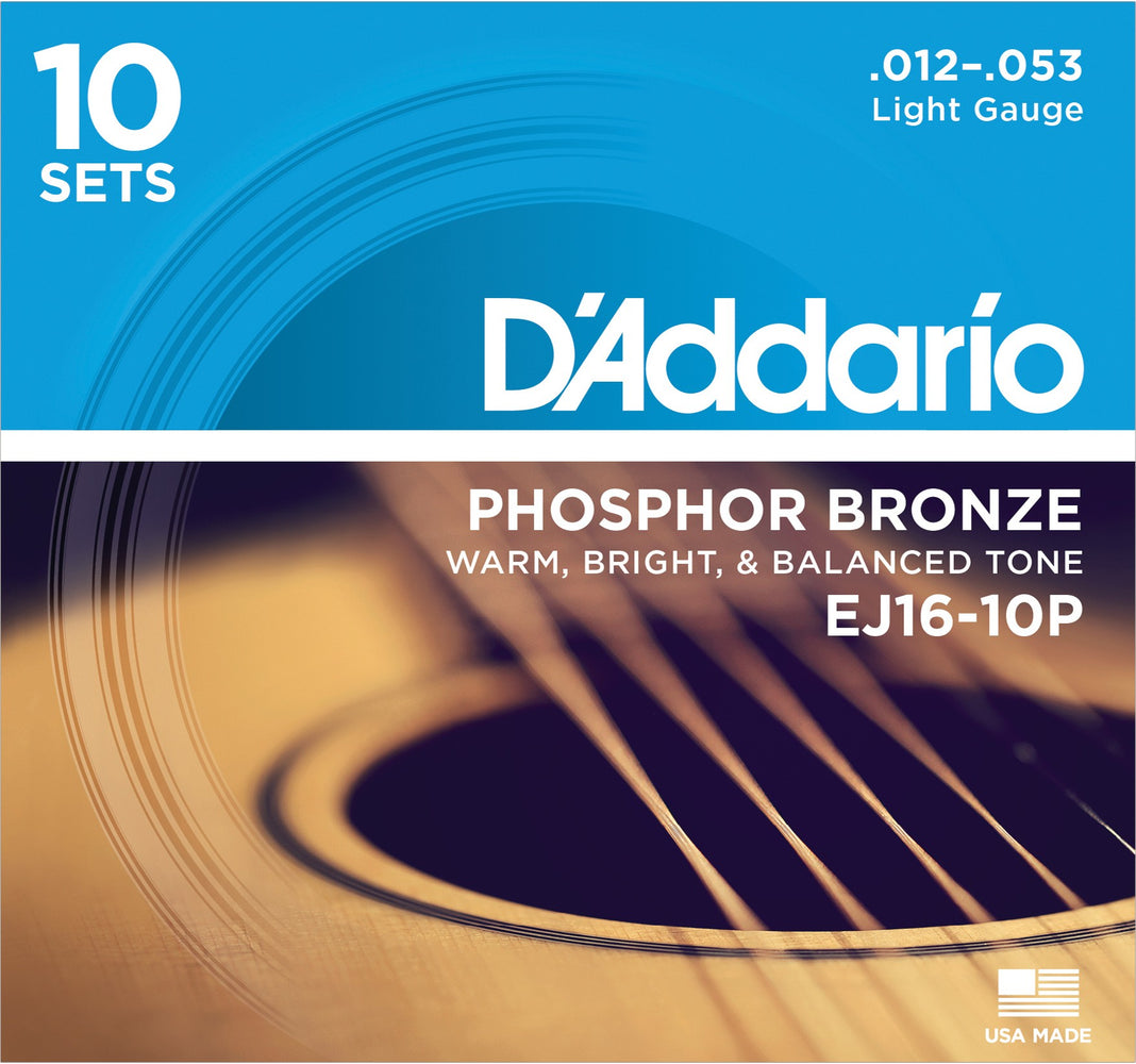 DAddario EJ16-10P Phosphor Bronze 12-53 X 10