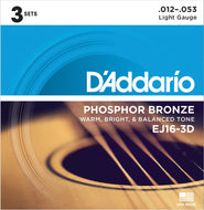 DAddario EJ16-3D Phosphor Bronze 12-53 X 3