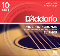 DAddario EJ17-10P Phosphor Bronze 13-56 X 10