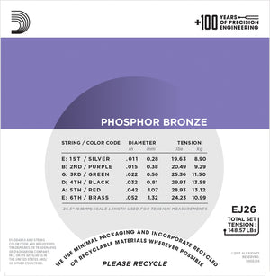 DAddario EJ26 Phosphor Bronze 11-52
