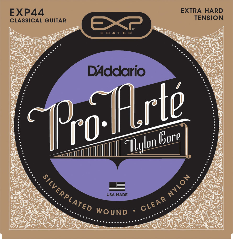 D'Addario EXP44 Coated Classical Guitar Strings, Extra Hard Tension