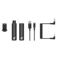 Sennheiser Portable interview set with (1) XSW-D XLR FEMALE TX, (1) XSW-D MINI JACK RX (3.5mm), (1) hotshoe mount, (1) 3.5mm curled cable and (1)  USB charging cable
